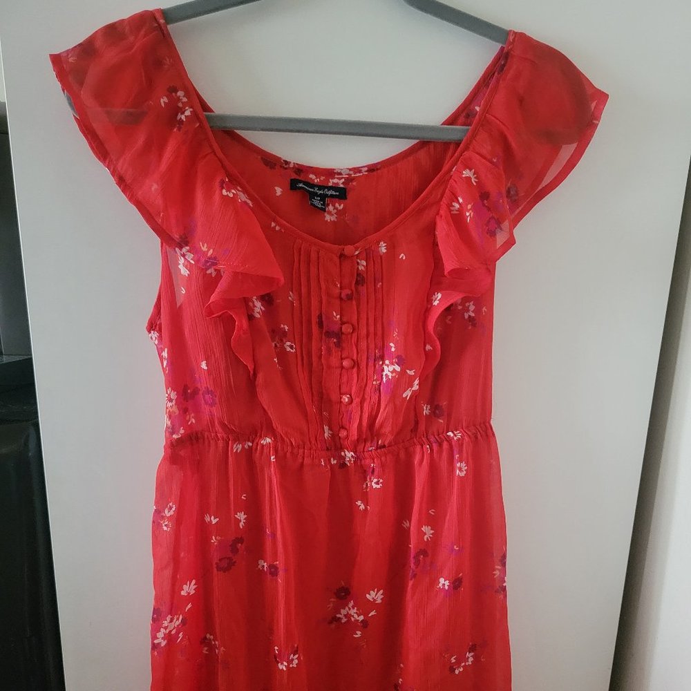 AE Chiffon Red Short Dress